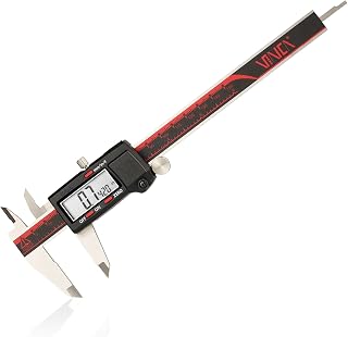VINCA IP54 Grade Digital Caliper, DCLA-0605 6 Inch/150mm, Inch/Millimeter/Fraction Conversion, Stainless Steel, Large LCD Screen