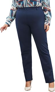 DGD Plus Size Women's Straight-Leg Dress Pants - Slacks for Business Casual,Work Clothes for Office