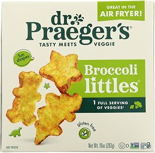 Dr. Praegers, Kids Broccoli Littles, 10 oz | Broccoli and potato snacks in fun shapes; gluten free, soy free, vegetarian and Non-GMO Project Verified.