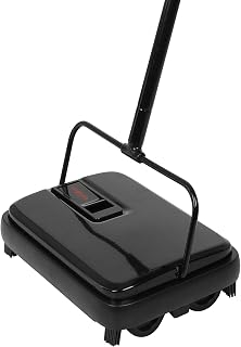 Eyliden Carpet Floor Sweeper Hand Push Automatic Compact Broom 4 Corner Edge Brushes Black