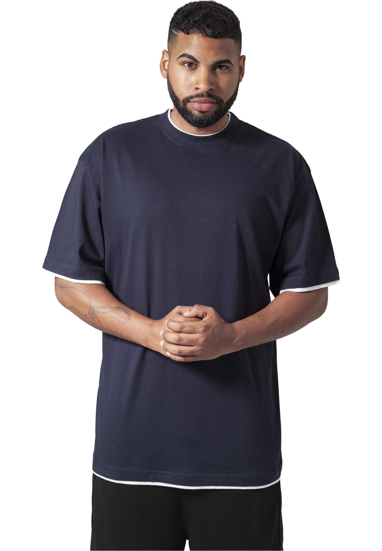 Urban Classics Men's Tall T-Shirt Short Sleeve Black Oversized