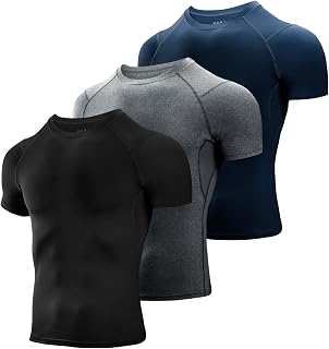 Niksa Men's Compression Shirt, Running Shirt, Short Sleeve with Underarm Mesh, Short Sleeve, Functional Shirt, Breathable Sports Shirt, Men for Running, Workout, Fitness