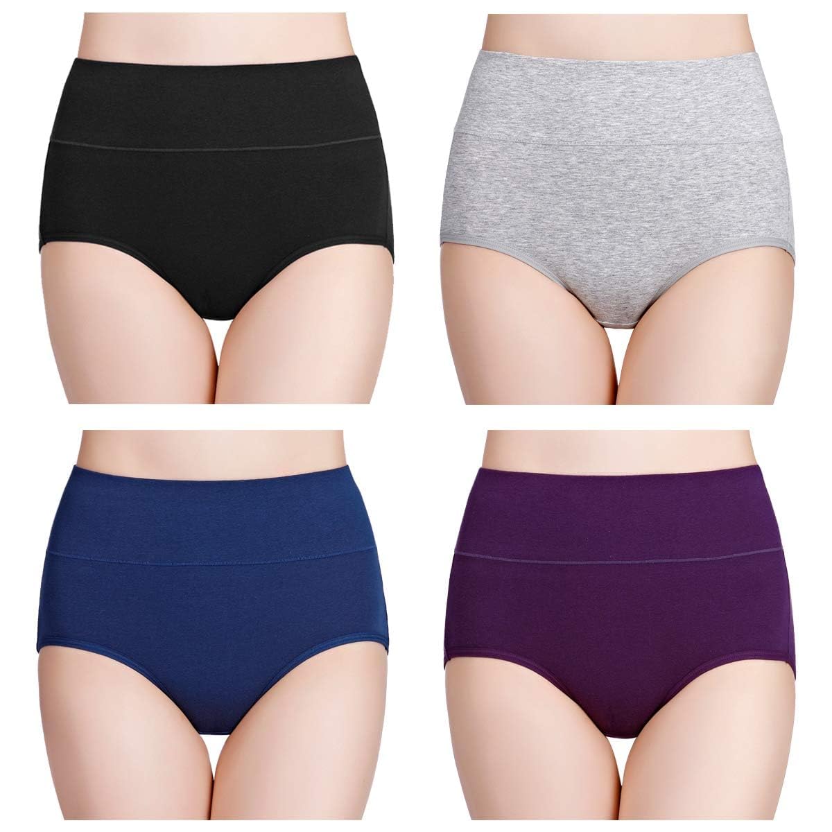 wirarpa Ladies Knickers Cotton Full Briefs High Waisted Underwear Panties for Wo