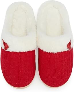 NineCiFun Women's House Slippers, Memory Foam Fuzzy Indoor Outdoor Shoes
