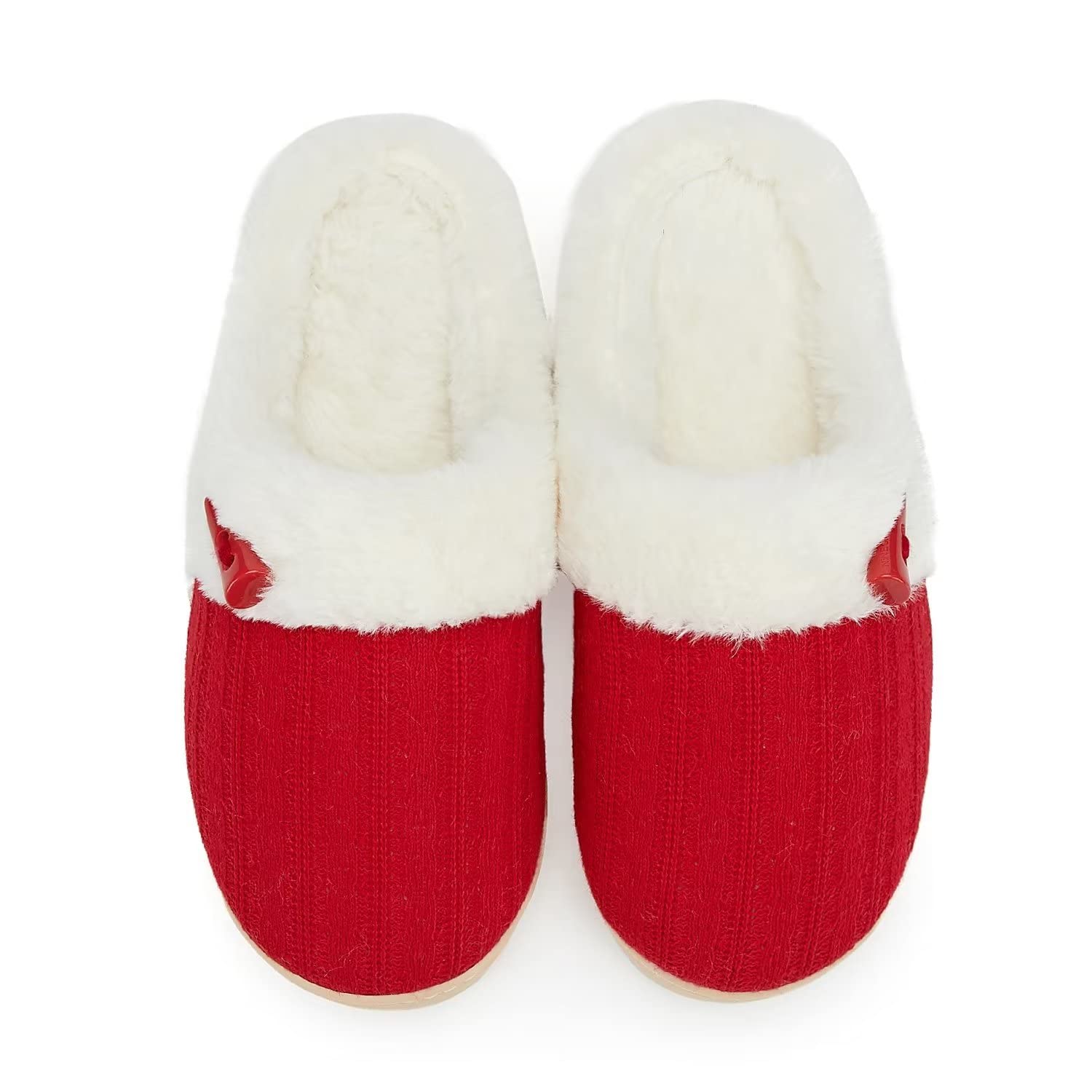 NineCiFun Women's House Slippers, Memory Foam Fuzzy Indoor Outdoor Shoes
