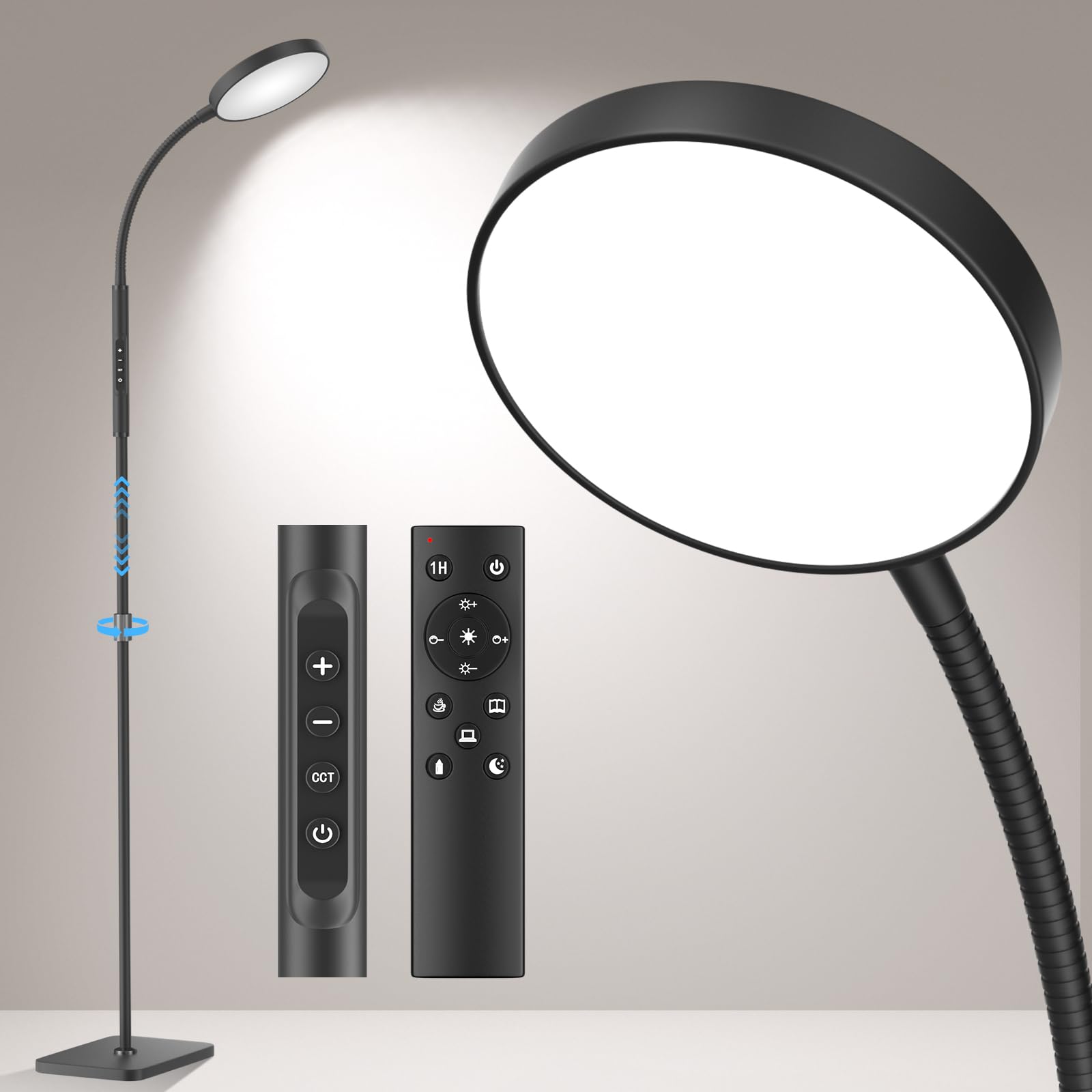 PACOVY Floor Lamp, Adjustable Height Floor Lamps for Living Room Bedroom, 120 LE