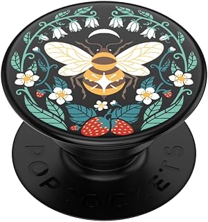 PopSockets : PopGrip Extendable Stand and Handle with Replaceable Top for Smartphones and Tablets - Bee Boho