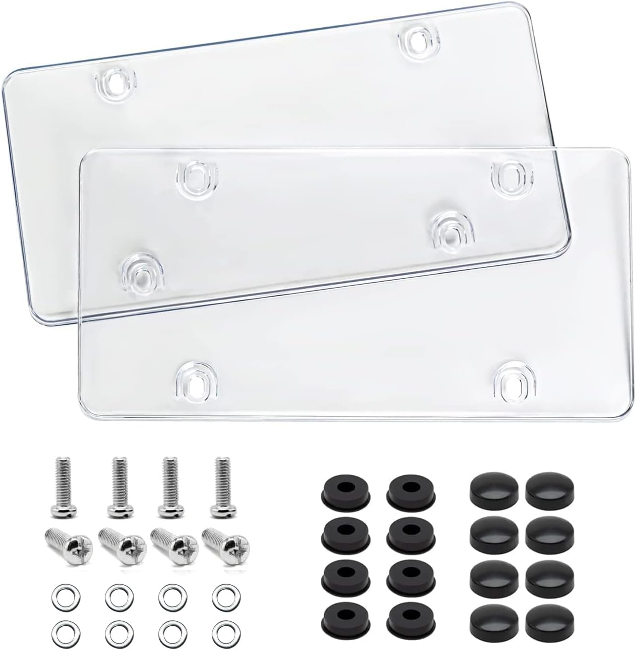 License Plate Cover,Curved Surface Design,2pack-License Plate Protector | Fits S