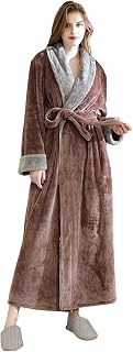 PUTUO Longue Peignoir Femme Robe de Chambre Chaud Hiver Flanelle Peignoir de Bain