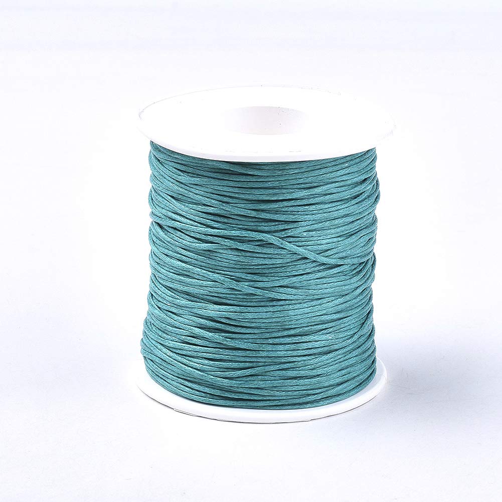 100 Yards 1mm Waxed Cotton Cord Threads for Jewelry Beading Crafts Sewing Chines