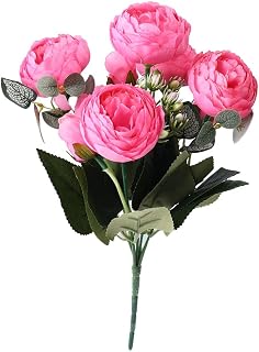 1 Piece Artificial Silk Peony Flowers Fabric Fake Flowers Home Decor Simulated Flowers for Table Vase Fake Bouquet Ornament for Wedding Party Decoration