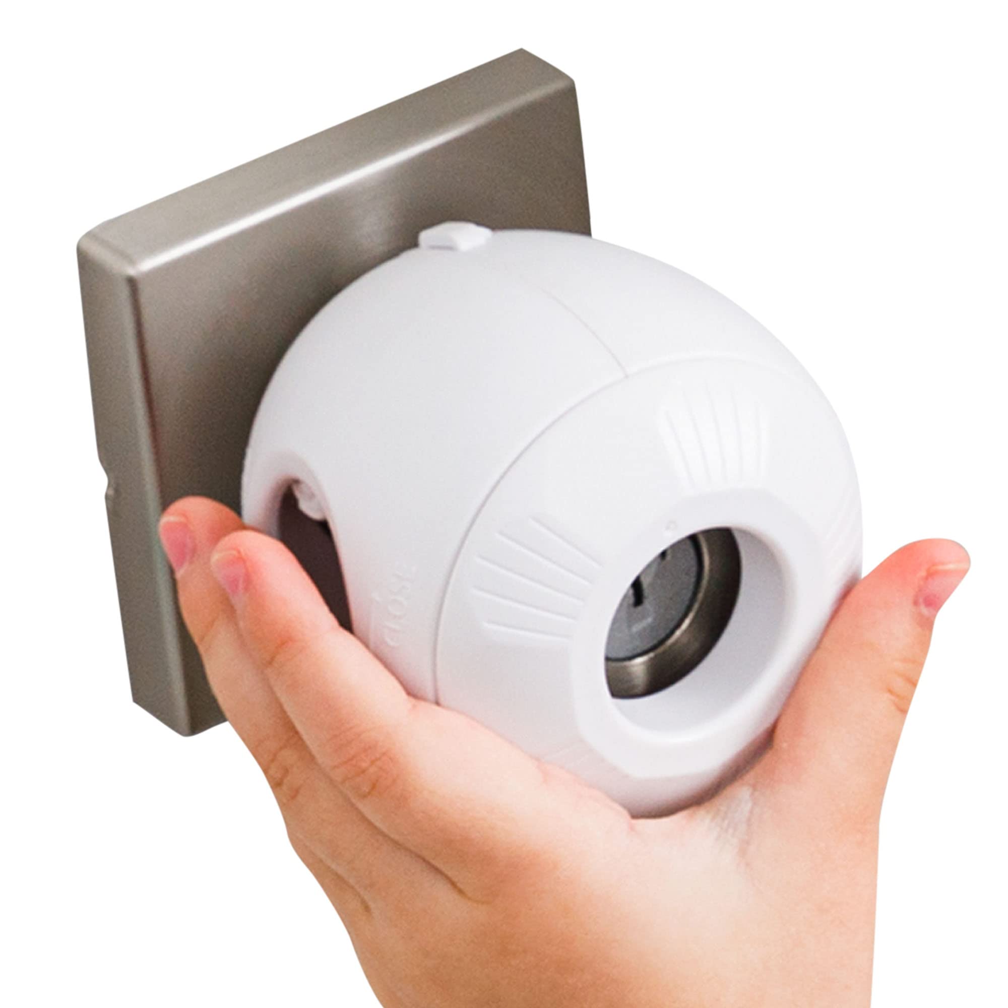 Child Safety Door Knob Cover (4 Pack) Hard-to-Remove Dual-Lock Door Handle Cover