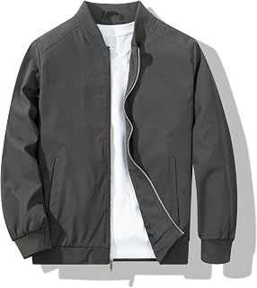 Men's Bomber Jacket Fashion Stylish Lightweight Windbreaker Spring Fall Casual Jackets for Men
