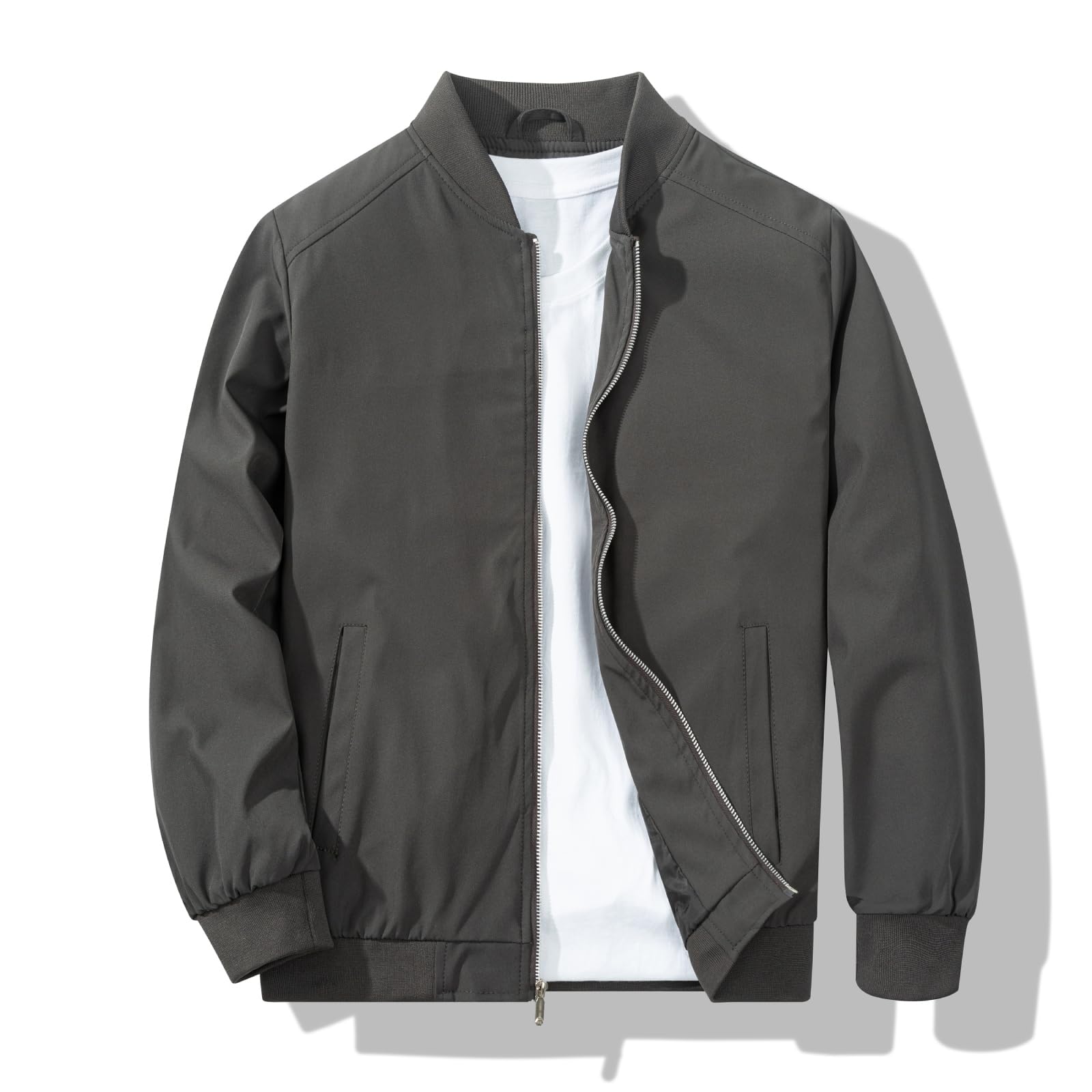 Men's Bomber Jacket Fashion Stylish Lightweight Windbreaker Spring Fall Casual J