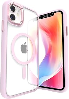 iPhone 11 Case / iPhone XR Case, [Anti-Yellow] Clear Magnetic Case with TPU Bumper, Clear PC Back + 2 Screen Protector, Phone Case