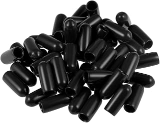 50 Pcs 4.5mm ID Rubber End Caps Screw Covers Threaded Black 0.18"