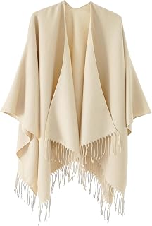 Shawl Wraps for Women, Elegant Knitted Cape Open Front Poncho Scarf Blanket Cardigan Coat for Spring, Autumn, and Winter