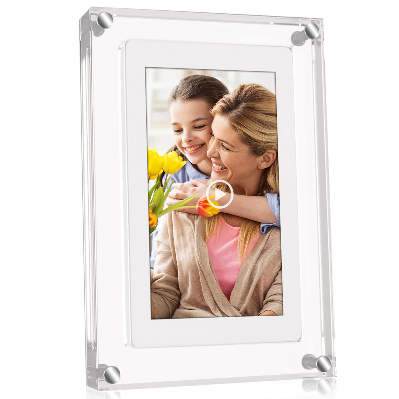 5 Inch Acrylic Video Picture Frame with 4GB Memory, Digital Motion Video Loop Pl
