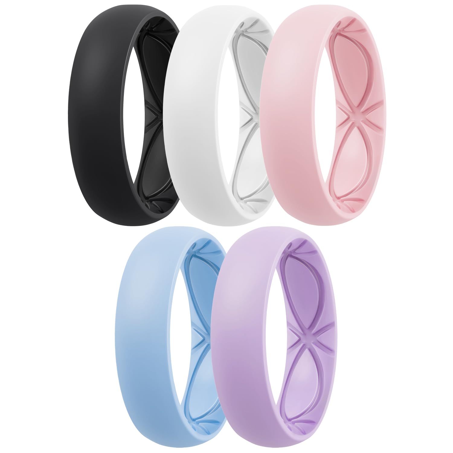Egnaro 4/5/8 Variety Multipack Ergonomic Breathable Promise Ring 6mm Wide - 2mm 