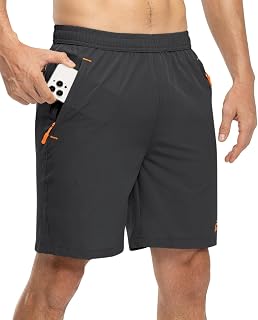 Sports Trousers Men's Kuze Summer Sports Shorts Quick Dry Running Shorts Breathable Shorts for Fitness Gym Running with Zip Pockets