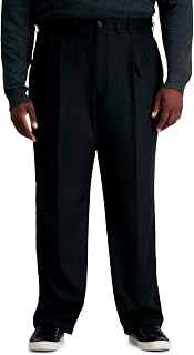 Haggar Men's Cool 18 Pro Classic Fit Pleat Front Hidden Expandable Waist Pant - Regular and Big & Tall Sizes Casual Pants