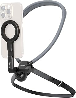 SMALLRIG Magnetic Phone Holder Action Camera Neck Mount with Chest Strap | for POV Recording, Metal Ring for iPhone, for Android, Mount for DJI Action 6/5 Pro/4, for Insta360 Ace, for GoPro - 5127
