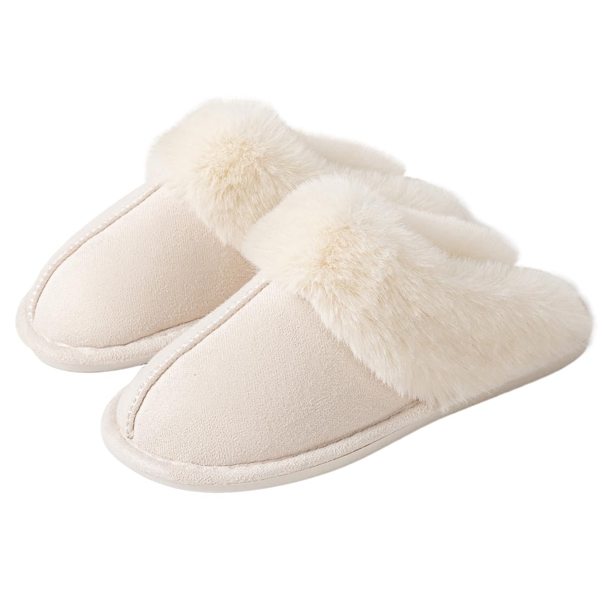 Pantofole da donna sfocate, calde, comode, in finta pelliccia, senza lacci, soff