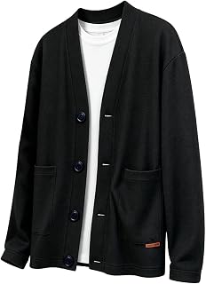 KOTRBOY Men's Autumn Clothing, Cardigan, Jacket, Japanese Style, Long Sleeve, Men's Plain, Sweater, Jacket, Japanese Style, V-Neck Jacket, Stylish Shirt, Large Size, Lightweight, Breathable, Spring