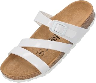 Palado Ikaria women's flip flops, fashion mules with natural cork sole, women's shoes with fine suede sole, comfortable sandals