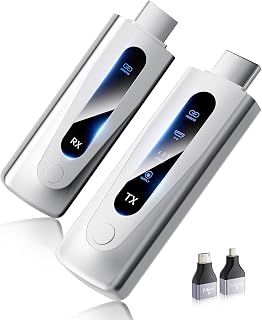 Wireless HDMI Transmitter and Receiver 400FT/120M Extender Ultra HD Decode | 4K Decode, LDS High-Power Antenna, Dynamic EQ 5.8G+2.4G Dual-Band, Plug&Play for Audio to Monitor from PC/Projector/TV Box