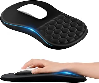 EooCoo Mouse Mat Wrist Support, Gaming Mouse Pad, Ergonomic Support, Black