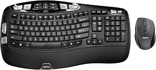 Logitech - MK570 Comfort Wave Wireless Keyboard and Optical Mouse (Renewed)