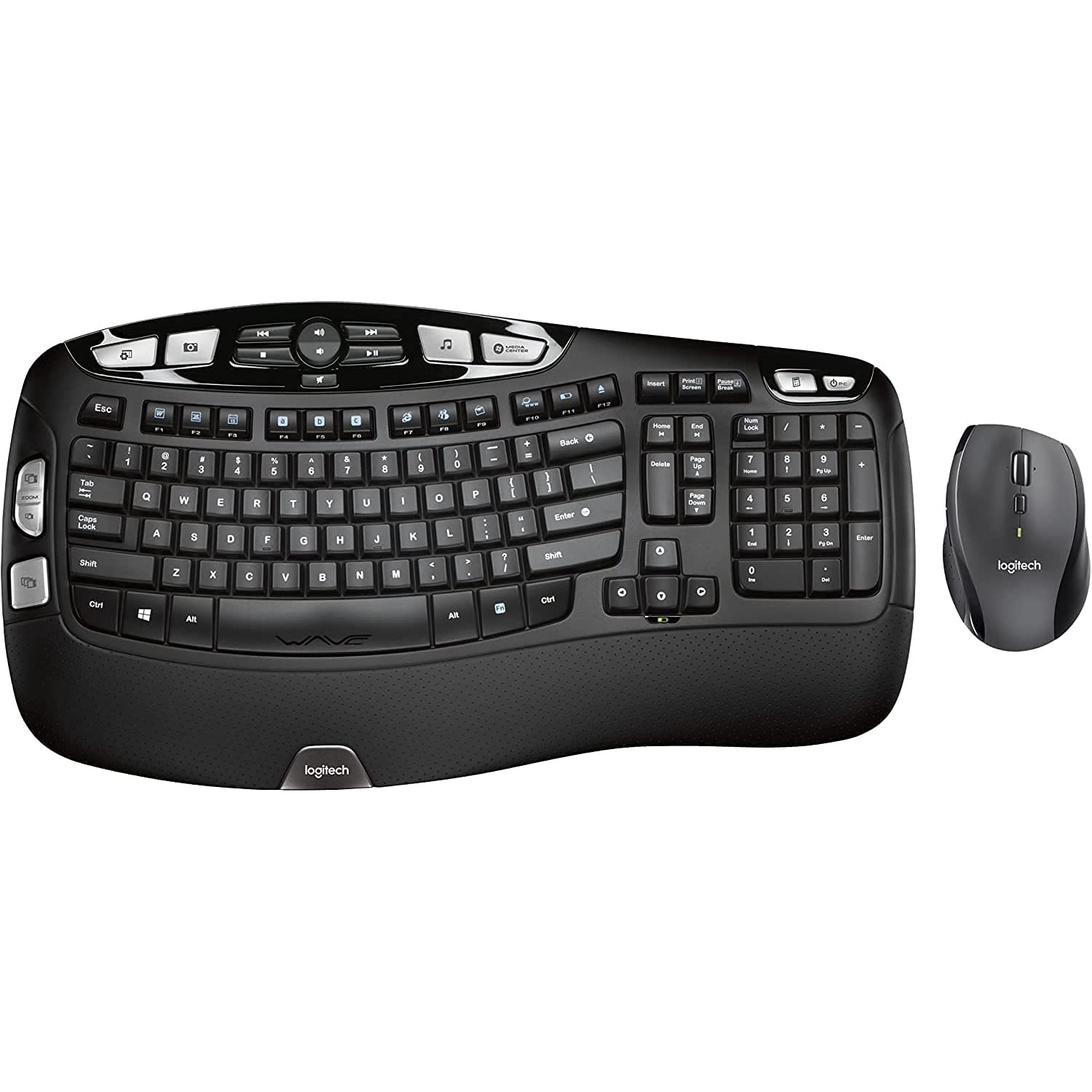 Logitech - MK570 Comfort Wave Wireless Keyboard and Optical Mouse (Renewed)