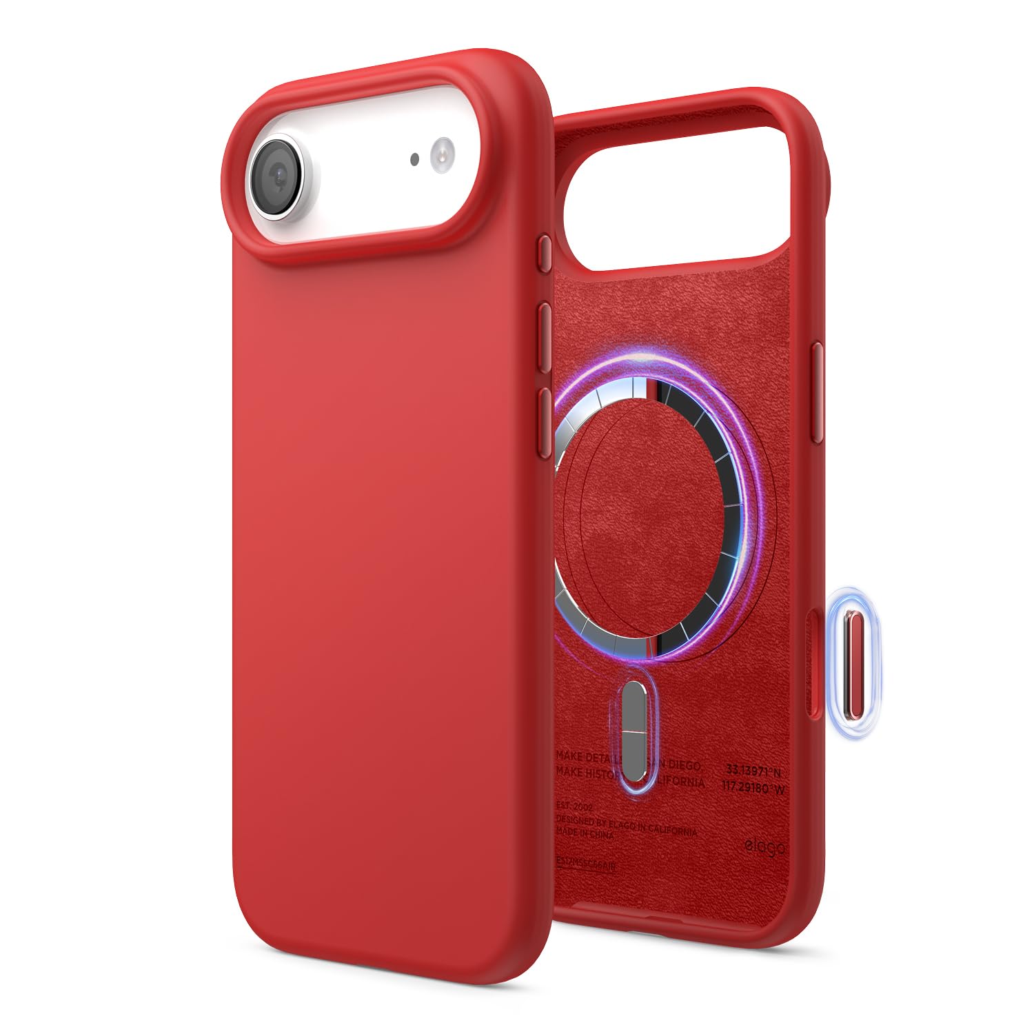 elago Premium Magnetic Silicone Case for iPhone Air Red