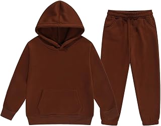 Toddler Kids Sweatsuit Girls Boys 2 Piece Tracksuit Jogging Outfits Set Hooded Sweatshirt and Jogger Sweatpants Clothing Sets