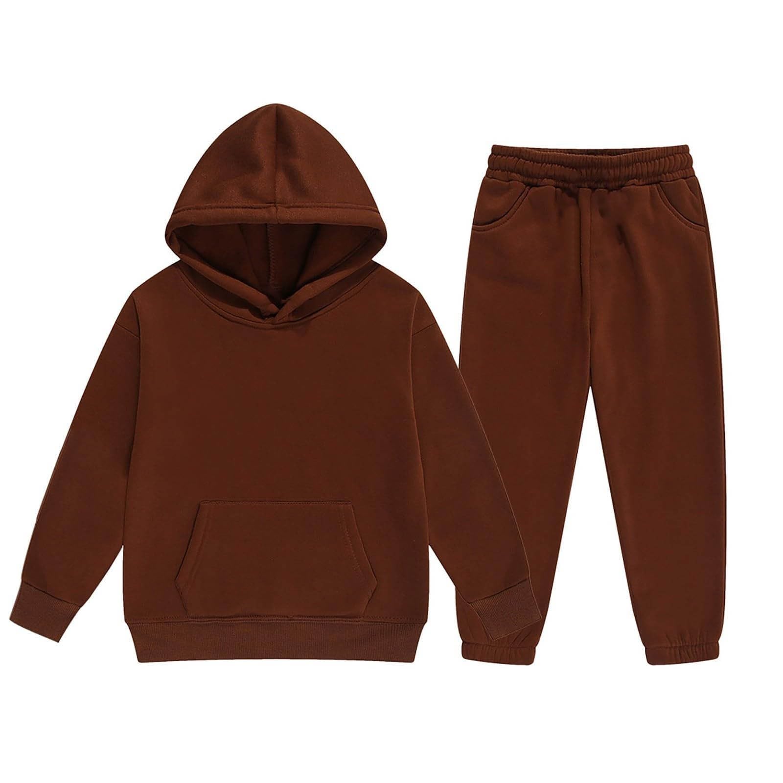 Toddler Kids Sweatsuit Girls Boys 2 Piece Tracksuit Jogging Outfits Set Hooded S