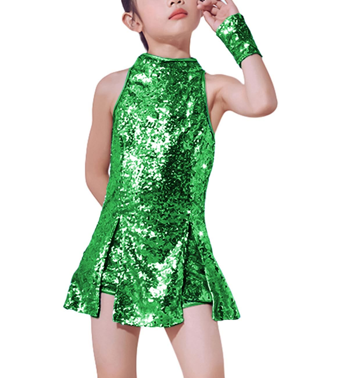 LOLANTA Girls Sequin Dance Costume Hip Hop Dance Wear Sparkly Dance Dress