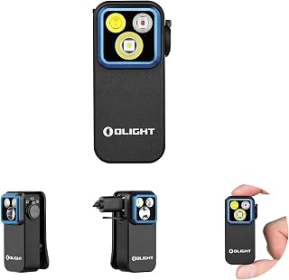 OLIGHT Oclip Pro EDC Torch Rechargeable Clip on Flashlight, Black | Red Light, 500 Lumens Floodlight, Spotlight, Pocket-Sized, USB-C Charging, Magnetic for Work, Cycling, Running, Signaling