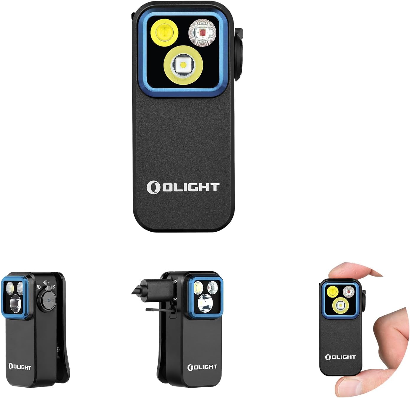 OLIGHT Oclip Pro EDC Torch Rechargeable Clip on Flashlight, Black | Red Light, 5