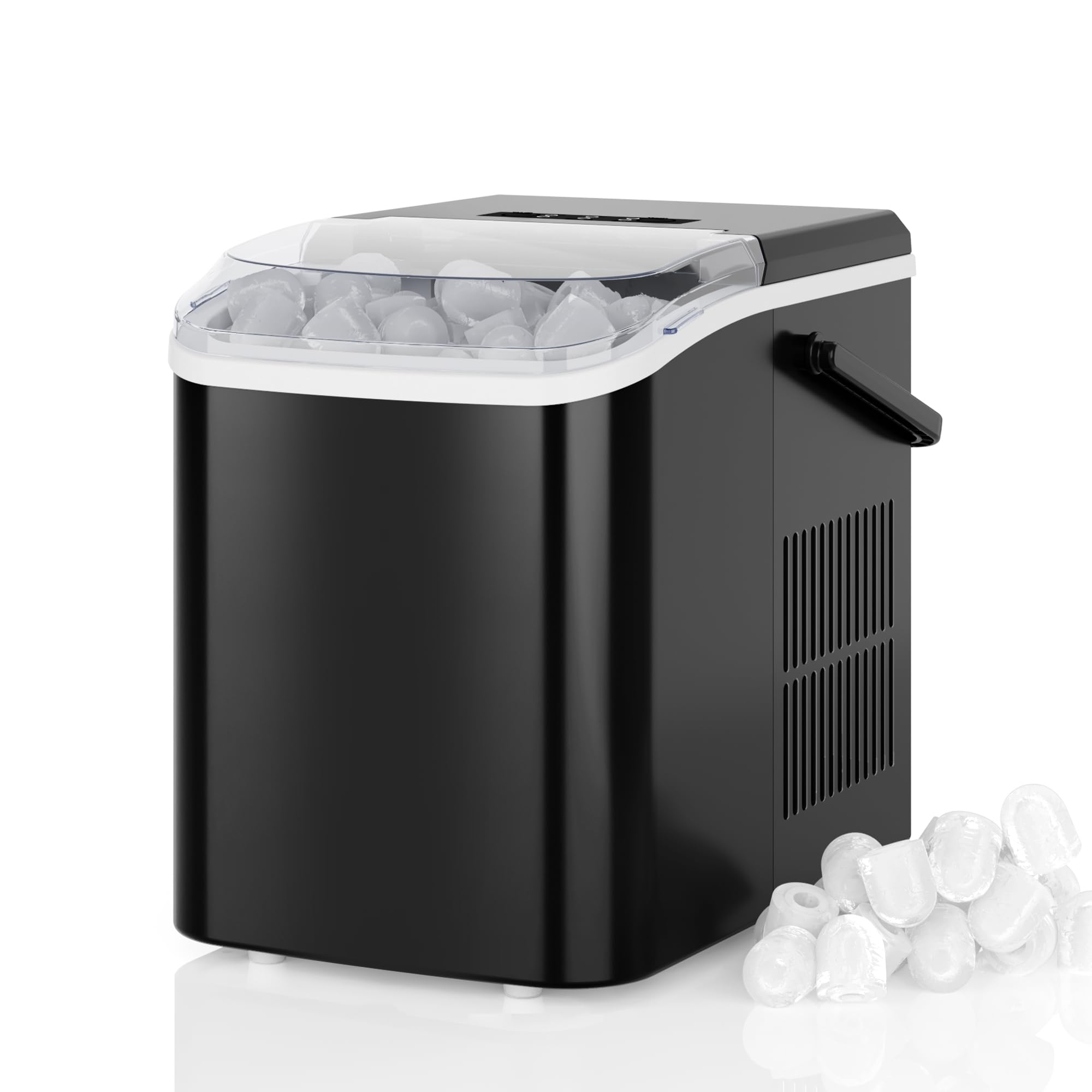 DUMOS Countertop Ice Maker with Handle, Portable Ice Machine for Home Black | 26