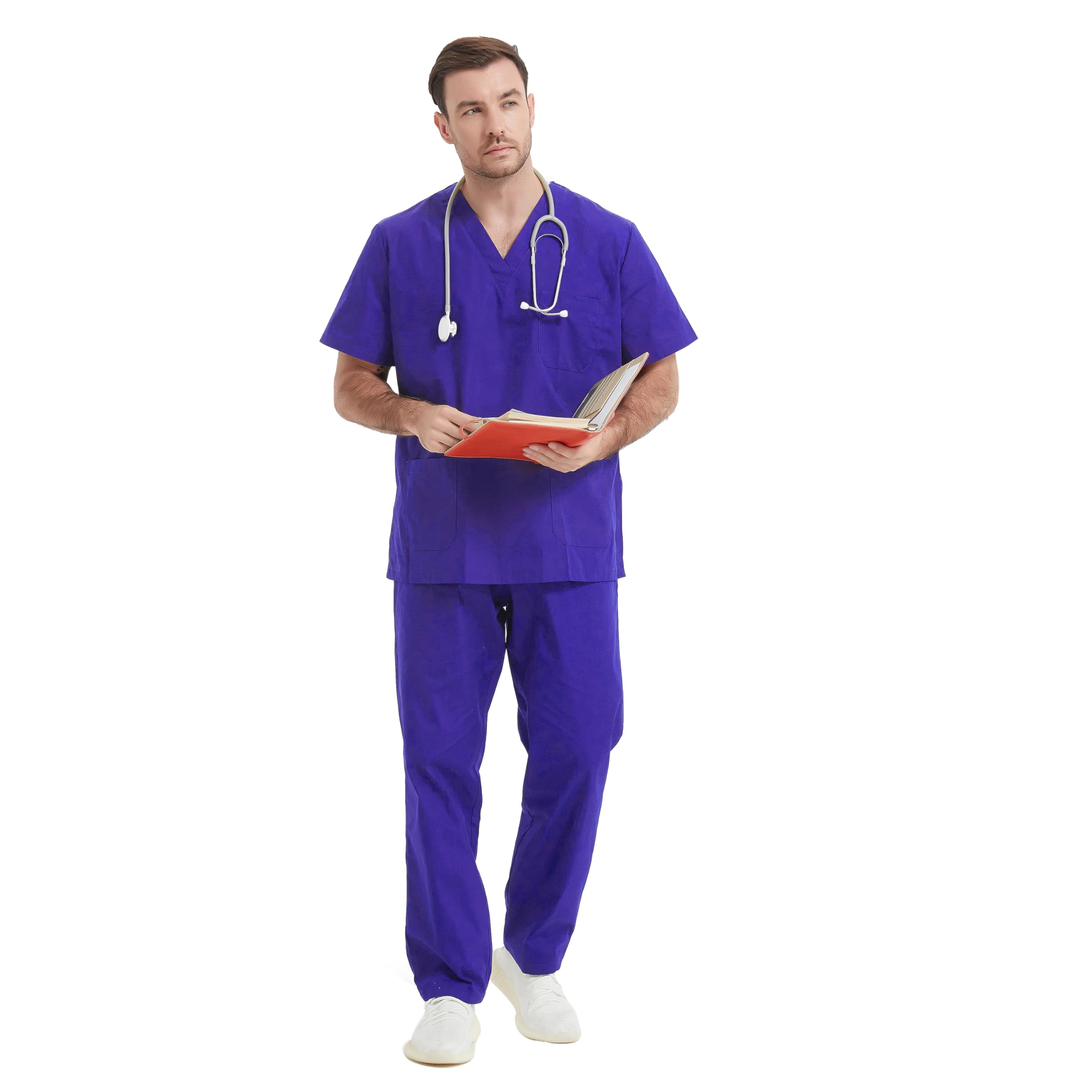 MISEMIYA Uniforms Unisex Medical Scrubs Set – Medical Uniform with Scrub Top and