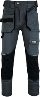MS9 Mens Cargo Combat Slim Fit Stretch Spandex Elasticated Flexible Work Working Trouser Trousers Pants Jeans
