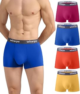 wirarpa Men's Underwear Trunks Micro Modal Boxer Shorts Soft Comfortable Underpants for Men 4 Pack