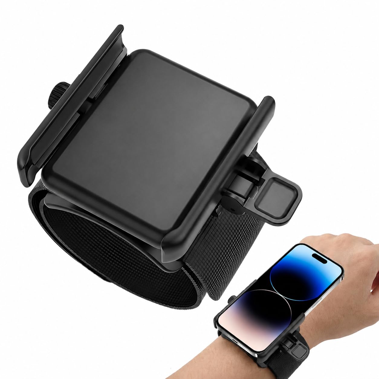 Wristband Phone Holder, No Screen Blocking, 360° Rotating Wrist Phone Mount, Mem