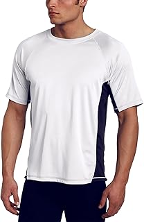 Kanu Surf Men’s Swim Shirt with Short Sleeves – UPF 50+ Rash Guard with Quick-Dry Fabric