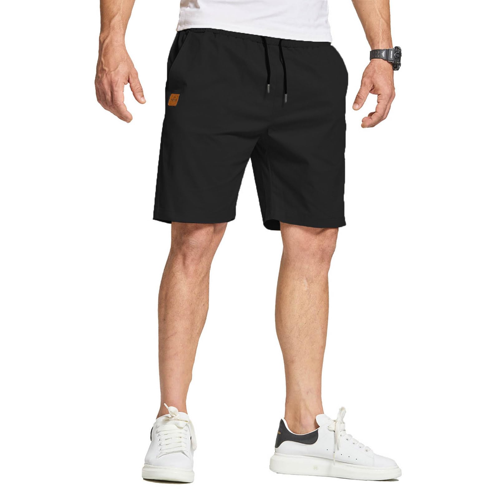 JustSun Men's Summer Shorts with Pockets Lightweight Cotton
