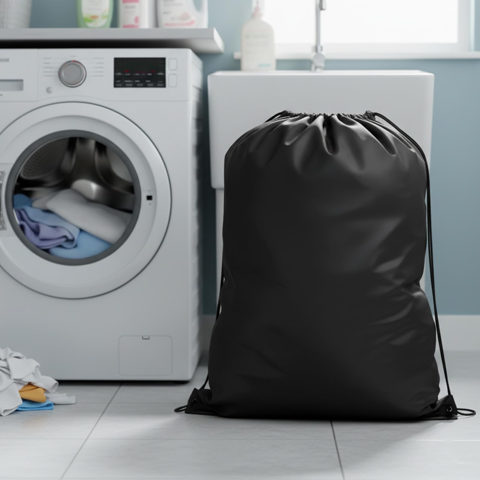 Large Heavy Duty Laundry Bag Washable Drawstring Laundry Bag Clothes Storage Bag