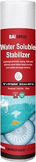 BAI Water Soluble Stabilizer For Embroidery Topping Film Wash Away 12"x50yd | 35μm Professional Thickness, Strong Stitch Support, Prevents Stitch Sinking, Cleaner Embroidery Definition