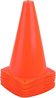 9 Inch Plastic Training Traffic Cones, Sport Cones, Agility Field Marker Cones for Soccer Basketball Football Drills Training, Outdoor Activity or Events - (Set of 10, 24)
