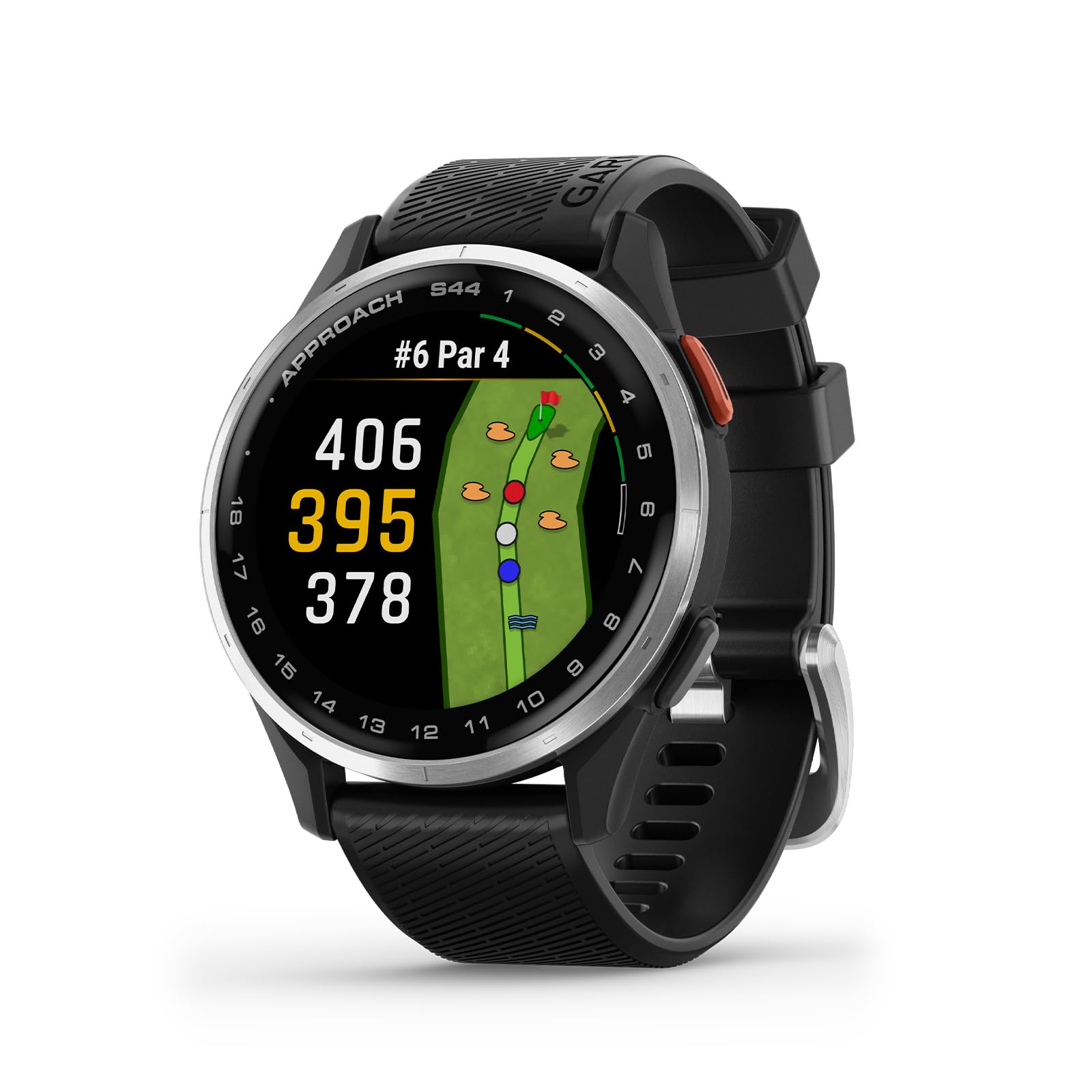 Garmin Approach S44, Essential Golf GPS Smartwatch, AMOLED Display, On-Course Fe